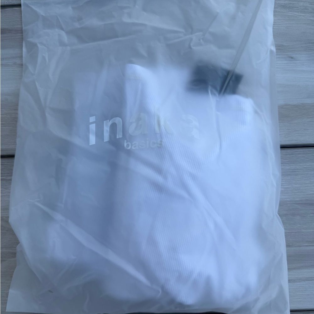 Inaka Basic Ribbed LS White Small NWT IN PACKAGE - Picture 9 of 9